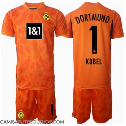 Camisa de time de futebol Borussia Dortmund Gregor Kobel #1 Goleiro Replicas 3º Equipamento Infantil 2024-25 Manga Curta (+ Calças curtas)